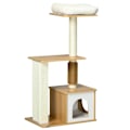 Miniatyrbillede 1 af 6: Rootz Kradsestolpe - Kattetræ - Kattehule - 1 Kattehule - 1 liggeflade - Brun + Hvid - 59,5 cm x 39,5 cm x 114 cm