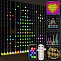 Miniatyrbillede 10 af 11: Rootz -gardin med 400 LED -lys - strenglamper - Dynamisk belysning - Musiksynkronisering - Wi -Fi -kontrol - 300 cm x 300 cm