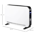 Miniatyrbillede 3 af 8: Rootz Heater - Varmeblæser - Elvarmer - LED lys med 3 niveauer - Timervarmer - Plast - Hvid - 60 x 18,5 x 39,5 cm