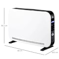 Pikkukuva 3 / 8: Rootz Heater - Lämmittimen tuuletin - Sähkölämmitin - 3-tasoinen LED-valo - Ajastinlämmitin - Muovi - Valkoinen - 60 x 18,5 x 39,5 cm