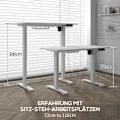 Miniatyrbillede 4 af 10: Rootz Electric Justerbart Stående Skrivebord - Højde Justerbart Skrivebord - Sit Stand Skrivebord - Hukommelsesfunktion - 120cm x 60cm x 72-116cm