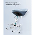 Miniatyrbillede 8 af 8: Rootz Blue Swivel Chair - Ergonomisk stol - Roterende stol - Stålstel - Bomuld-linned blanding - Justerbar højde - 60cm x 60cm x 80-90cm