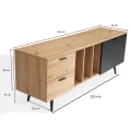 Miniatyrbillede 4 af 6: Rootz Lowboard 150 cm TV-stativ - TV-skab - Underholdningsenhed - Moderne egetræsdesign - Rummelig opbevaring - Holdbar konstruktion - 150 cm x 55 cm