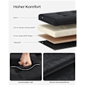 Miniatyrbillede 3 af 5: Rootz Velvet sædekiste - Opbevaring Ottoman - Polstret bænk - MDF konstruktion - 38cm x 76cm x 38cm - Blæk sort - 89L Kapacitet