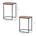 Miniatyrbillede 3 af 10: Rootz 2 -stykke sofabord sæt - sideborde - natkonsoller - metalramme - rumbesparende - 45x38x58 cm & 41x32x52cm