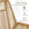 Miniatyrbillede 4 af 10: Rootz Polyrattan Havestole og skammelsæt - Udendørsmøbler - Terrassesæder - Justerbart ryglæn - Vejrbestandigt - Skridsikre fødder - 67W x 83D x 94H c