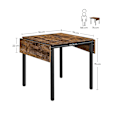 Miniatyrbillede 7 af 7: Rootz Vintage Brun-Sort Spisebord - Spånplade stål - Sammenklappeligt bord - Rustikt bord - Heavy Duty - 120cm x 78cm x 76,2cm