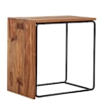 Miniatyrbillede 7 af 7: Rootz sidebord - massivt træ og metal endebord - industriel stil accent bord - håndlavet, holdbart, beskyttende klar lak - 45 cm x 30 cm x 45 cm