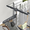 Miniatyrbillede 6 af 6: Rootz Tørrestativ - Tøjlufter - Tørretumbler - 4 niveauer - Sammenfoldelig - Et-klik-system - Rustfrit stål - Blå - Sølv - 142cm X 55cm X 152cm