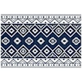 Miniatyrbillede 1 af 6: Rootz udendørs tæppe - terrassetæppe - vejrbestandigt - moderne design - ikke-vævet stof - sort + hvid - 182 cm x 274 cm x 0,3 cm
