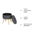 Pikkukuva 2 / 10: Rootz Sitzhocker - Rahi - Ottomaanit - Säilytysistuin - Pouf - Jalkatuki - Jakkara - Tummanharmaa - Φ 32 x 36 cm
