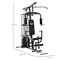 Miniatyrbild 3 av 7: Rootz Gym Power Station - Fitness Station - Multigym Fitness Center - Träningsutrustning - Inklusive vikter - Lat Pulldown - Leg Curl - Metall - PU ko