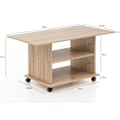 Miniatyrbillede 7 af 7: Rootz Design sofabord 95 x 51 x 54,5 cm Sonoma drejeligt med hjul - Sofabord Sofabord - Sofabord Loungebord - Sofabord med opbevaringsplads