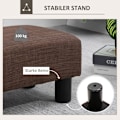 Miniatyrbillede 5 af 10: Rootz stilfuld skammel med stofbetræk - Fodstøtte - Sofabord - Komfortabel siddeplads - Alsidig brug - Gulvbeskyttelse - 40W x 30D x 24H cm - Linnedst
