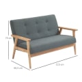 Miniatyrbillede 3 af 8: Rootz Sovesofa - Sofa - To-personers Sofa - Dobbeltsofa - Grå - 115 cm x 66,5 cm x 73 cm