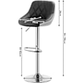 Miniatyrbild 3 av 10: Rootz Barpall - Justerbar bänkstol - Vridbar barstol - Bekväm, Snygg, Hållbar - Förkromat stål, konstläder - 38cm x 35cm, Höjd 84cm-106cm Justerbar