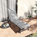 Miniatyrbillede 9 af 10: Rootz Sun Lounger - Udendørs hvilestol - Justerbar ryglæn - Åndbar komfort - 195 x 66 x 34 cm - Grå
