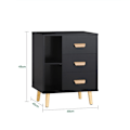 Miniatyrbild 4 av 9: Rootz Sängbord - Sidobord - Telefonbord - Modern Charm - Enkel montering - Kompakt design - 48cm x 60cm x 40cm - Svart FBT95-SCH