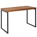 Miniatyrbillede 1 af 7: Rootz skrivebord sheesham massivt træ - metal 117x59x76,5 cm computerbord - Design kontorbord lille mørkt - Laptop bordstudie