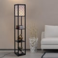 Miniatyrbillede 2 af 5: Rootz gulvlampe - sort - konstrueret træ, stof - 10,23 cm x 10,23 cm x 14,17 cm