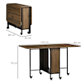 Miniatyrbillede 3 af 10: Rootz mobilt klapbord - Pladsbesparende spisebord - Alsidigt foldbart bord - Stilfuldt design - 130 cm x 80 cm x 74 cm - Spånplader og metal