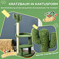 Miniatyrbillede 4 af 10: Rootz PawHut Kattetræ - Kaktusdesign - Kattekradsestolpe - Katteaktivitetscenter - Holdbar spånplade - Blødt stofbetræk - 2 legebolde - 49 cm Base x 1