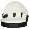 Miniatyrbillede 3 af 11: Rootz Zonne-Island - Loungesæt - Rattan - Baldakin - Siddegruppe - Hynder - Metal - Creme - Sort - 180 x 175 x 147 cm