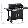 Miniatyrbillede 2 af 9: Rootz BBQ Grillvogn med 7 brændere og multifunktionsskab - Sort - Metal - 53,14 cm x 19,68 cm x 39,37 cm