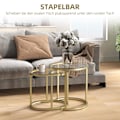 Miniatyrbillede 4 af 10: Rootz 2 -stykke sæt sofabord - oval & rund sofabord - Stabelbart borde - Rumbesparende design - Ø50 x 50,5 timer, 60L x 36b x 43,5 timer cm