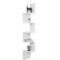 Miniatyrbillede 5 af 6: Rootz PVC hjørnehylde - 5-lags opbevaring - Flydende hylde - Bogreol - MDF af høj kvalitet - 25 cm x 156 cm x 25 cm