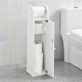 Miniatyrbillede 3 af 7: Rootz White Badeværelsesskab - Toiletpapirholder - Opbevaringsorganisator - Pladsbesparende design - Luftcirkulationsfunktion - Ca. B20 x D18 x H78 cm