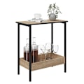 Miniatyrbillede 4 af 9: Rootz Sidebord - Kaffestativ - Dagligstue Accent - Opbevaringsskrivebord - Udstillingsplatform - Loungemøbler - Lys Eg + Sort - 50x55x25 cm