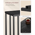 Miniatyrbillede 6 af 7: Rootz Ebony Black Sidebord - Endebord - Natbord - Spånplade Stålkonstruktion - Justerbare fødder - 35cm x 50cm x 56cm