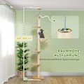 Pikkukuva 4 / 10: Rootzin lattiasta kattoon ulottuva kissapuu - Cat Tower - Raaputustolppa - Säädettävä korkeus - Puumateriaali - 40cm x 40cm x 230-250cm