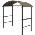 Miniatyrbillede 1 af 7: Rootz BBQ Gazebo - 2 sidehylder - Grillpavilloner - BBQ Pavillon - Kroge - Stålramme - Polyester - Khaki - 1,1 x 2,3 m