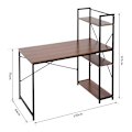 Pikkukuva 3 / 10: Rootz Computer Workstation - Computer Table - Work Table - Office Table - Desk With Shelf - Black - 120x64x121cm