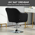 Miniatyrbillede 5 af 11: Rootz Swivel Office Stol - Højdejusterbar - Roterende lænestol - Maksimal komfort - 60 cm x 60 cm x 79-91 cm - Sort