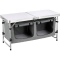 Miniatyrbild 1 av 9: Rootz justerbart campingbord - Bärbart hopfällbart bord - Utomhusmatbord - Justerbart i höjdled, integrerad förvaring, enkelt underhåll - 47 cm x (62