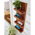 Pikkukuva 3 / 7: Rootz seinähylly 30x80x10 cm massiivi sheesham puinen riippuhylly moderni kelluva - Suuri design kelluva hylly - Riippuva olohuone - kirjahyllyseinä