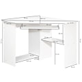 Miniatyrbillede 4 af 8: Rootz Corner Desk - Modern Office Desk - Computertabel - Generøs opbevaring - 127 cm x 73 cm x 88,5 cm