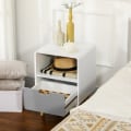 Miniatyrbillede 7 af 7: Rootz Sengebord - Natbord - Skandinavisk Design - Stor Skuffe - Vandtæt maling - Hvid - 40 x 38 x 58 cm