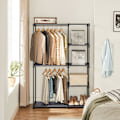 Miniatyrbillede 2 af 8: Rootz Åbent garderobeskab - Skabsorganisering - Tøjstativ - Ikke-vævet stof - 43cm x 112cm x 165cm - Sort - Metalrør - Plastforbindelser