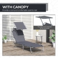 Miniatyrbillede 8 af 11: Rootz Sun Lounger - Havelounger - Beach Lounger - Wellness Lounger - Sammenklappelig - Solbeskyttelse - Justerbar liggestol - Grå - 187L X 58W X 36H C