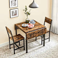 Miniatyrbillede 2 af 7: Rootz Vintage Brun-Sort Spisebord - Spånplade stål - Sammenklappeligt bord - Rustikt bord - Heavy Duty - 120cm x 78cm x 76,2cm
