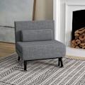 Miniatyrbillede 2 af 10: Rootz Foldeseng - Alsidig Sovesofa - Tilbagelænet ryglæn - Stålramme - Linnedlook - 75cm x 70cm x 75cm (Sofa) / 180cm x 75cm x 25cm (Senge)