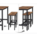 Miniatyrbillede 5 af 7: Rootz Barbord - Industrielt look - 2 barstole - Pubbord - Højt barbord - Firkantet pubbord - Justerbart barbord - Bistrobord - Spånplade - Jern - Mørk