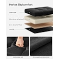 Miniatyrbillede 2 af 5: Rootz Black Seat Kiste - Ottoman - Opbevaringsboks - Imiteret linned - MDF - Skum - 31cm x 41cm x 31cm
