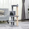 Miniatyrbild 2 av 10: Rootz Cat Tree - Cat Activity Tree - Skrapstolpar - Cat Cave - Cat House - Grå - 48x48x104 cm