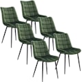 Miniatyrbild 1 av 6: Rootz Set med 6 matstolar - Sammetsklädd - Metallram - Bekväm, hållbar, Ergonomisk - 46 cm x 40,5 cm x 85,5 cm