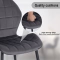 Miniatyrbillede 6 af 8: Rootz Velvet spisestuestolesæt med 6 - Polstrede stole - Komfortable siddepladser - Ergonomisk design - Holdbart metalstel - 47 cm x 79,5 cm x 54 cm